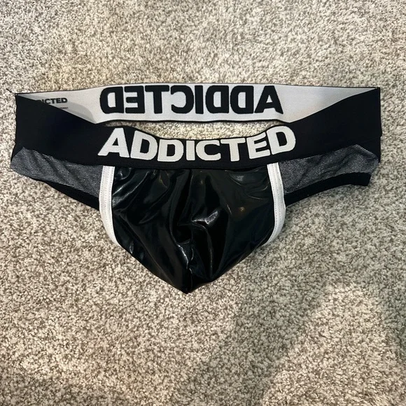 Addicted Men's Black Jockstrap leather pouch M/L - Picture 2 of 3